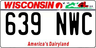 WI license plate 639NWC