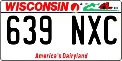 WI license plate 639NXC
