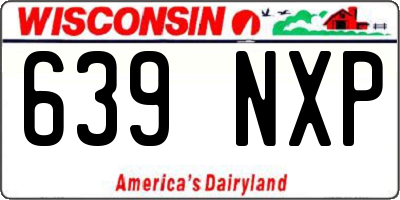 WI license plate 639NXP