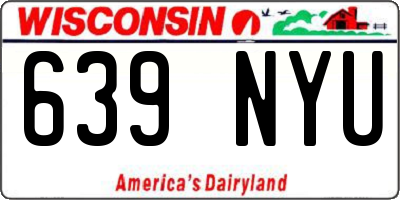 WI license plate 639NYU