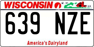 WI license plate 639NZE