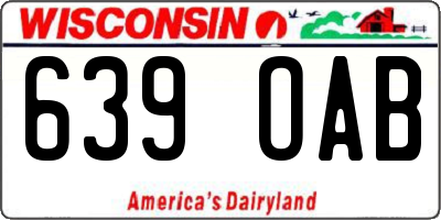 WI license plate 639OAB