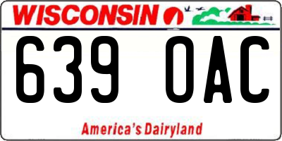 WI license plate 639OAC