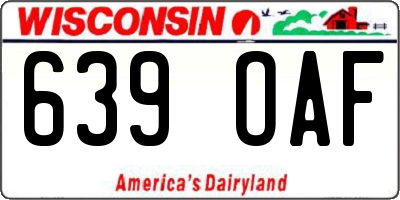 WI license plate 639OAF