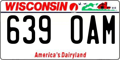 WI license plate 639OAM