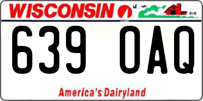WI license plate 639OAQ