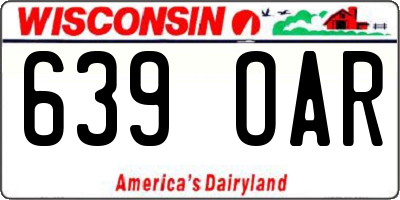 WI license plate 639OAR