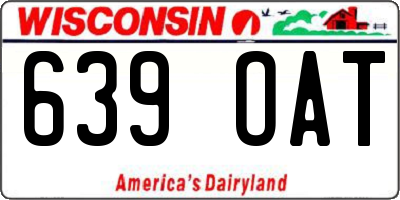 WI license plate 639OAT