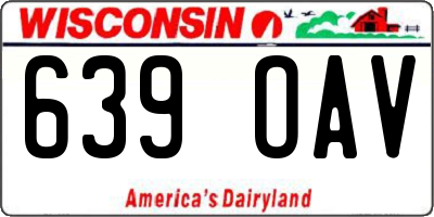 WI license plate 639OAV