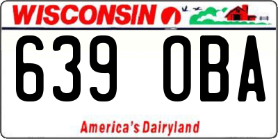 WI license plate 639OBA