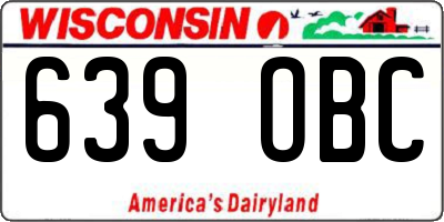 WI license plate 639OBC