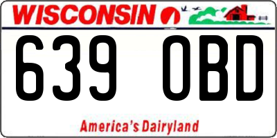WI license plate 639OBD