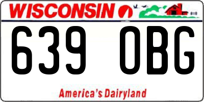 WI license plate 639OBG