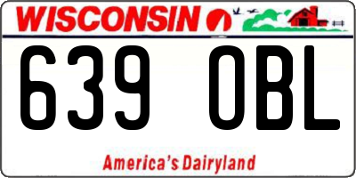 WI license plate 639OBL