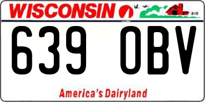 WI license plate 639OBV