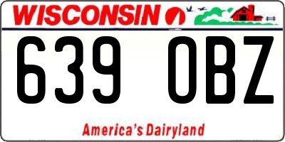 WI license plate 639OBZ