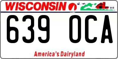 WI license plate 639OCA
