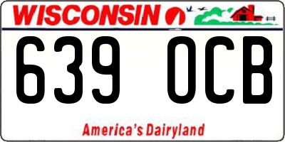 WI license plate 639OCB