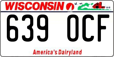 WI license plate 639OCF