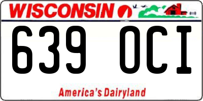 WI license plate 639OCI