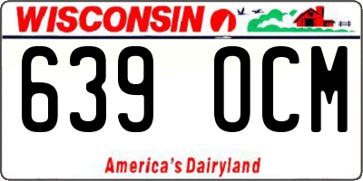 WI license plate 639OCM