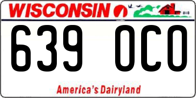 WI license plate 639OCO
