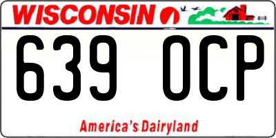 WI license plate 639OCP
