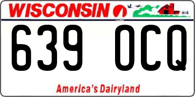 WI license plate 639OCQ