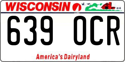 WI license plate 639OCR