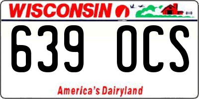 WI license plate 639OCS
