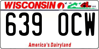 WI license plate 639OCW