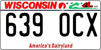 WI license plate 639OCX