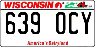 WI license plate 639OCY