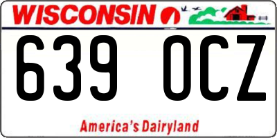 WI license plate 639OCZ
