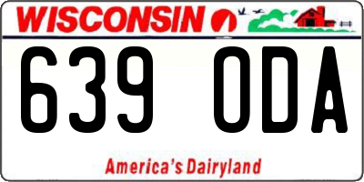 WI license plate 639ODA