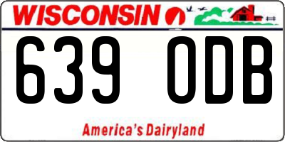 WI license plate 639ODB
