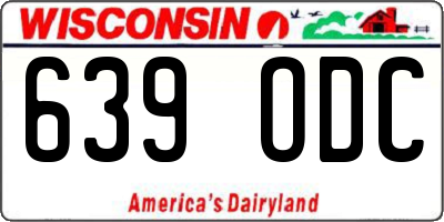 WI license plate 639ODC