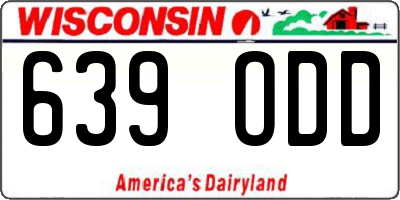WI license plate 639ODD
