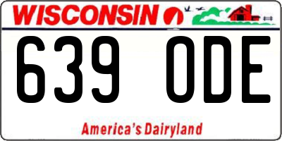 WI license plate 639ODE