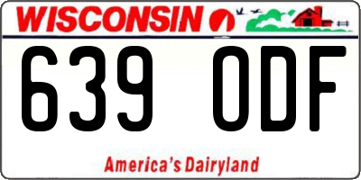 WI license plate 639ODF