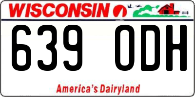 WI license plate 639ODH