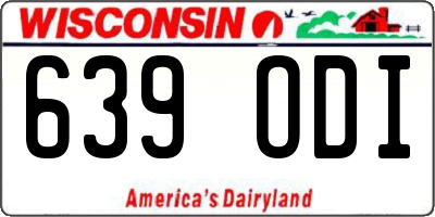 WI license plate 639ODI