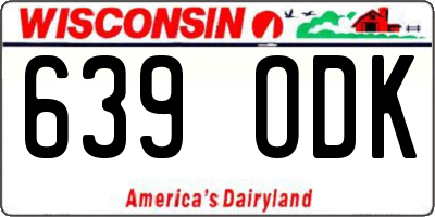 WI license plate 639ODK