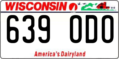 WI license plate 639ODO