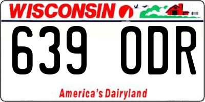 WI license plate 639ODR