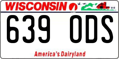WI license plate 639ODS