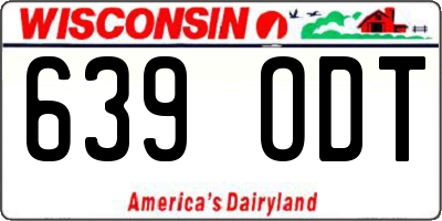 WI license plate 639ODT