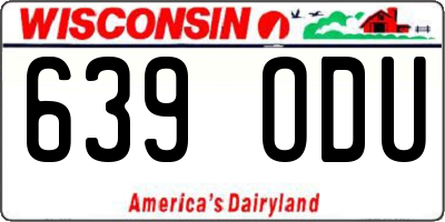 WI license plate 639ODU