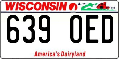 WI license plate 639OED