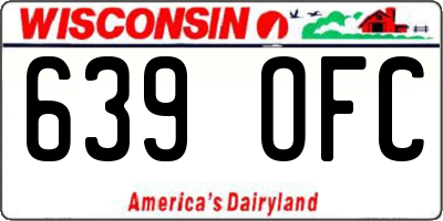 WI license plate 639OFC